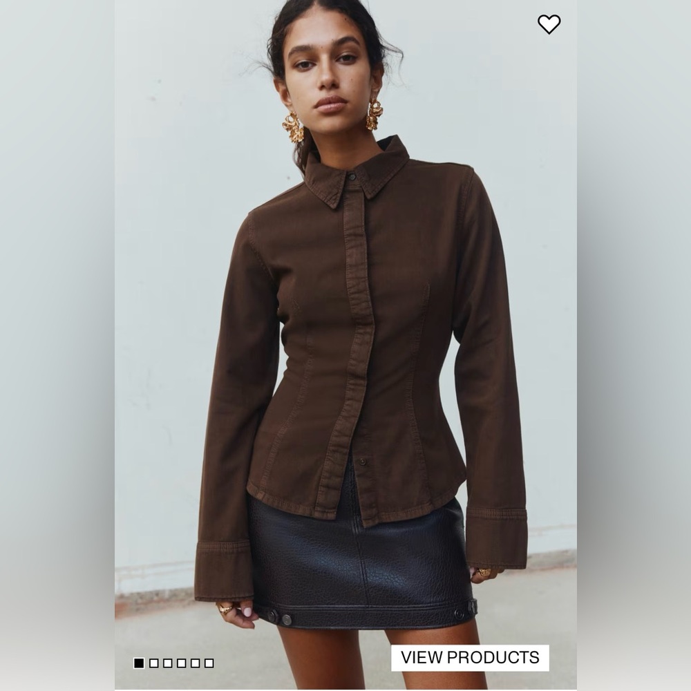 H&M Fitted Denim Shirt